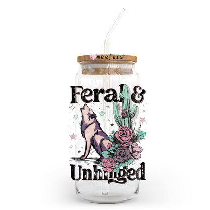 Feral and Unhinged 20oz Libbey Glass Can UV DTF or Sublimation Wrap - Decal Transfer - Weefers