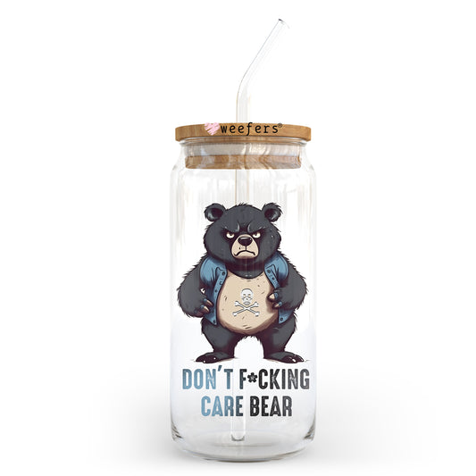 Don't Fing Care 20oz Libbey Glass Can UV DTF or Sublimation Wrap - Decal Transfer - Weefers