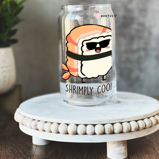 Shrimply Cool 16oz Libbey Glass Can UV DTF or Sublimation Wrap - Decal Weefers