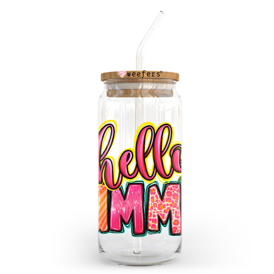 Hello Summer 20oz Libbey Glass Can UV DTF or Sublimation Wrap - Decal Transfer - Weefers