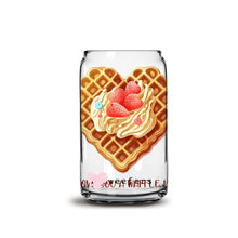 Load image into Gallery viewer, I Love You a Waffle Lot 16oz Libbey Glass Can UV-DTF or Sublimation Wrap - Decal
