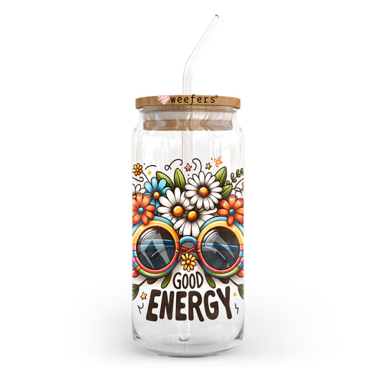 Good Energy 20oz Libbey Glass Can UV DTF or Sublimation Wrap - Decal Transfer Weefers