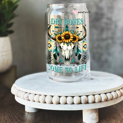 Dry Bones Come to Life 16oz Libbey Glass Can UV DTF or Sublimation Cup Wrap - Decal Transfer Weefers