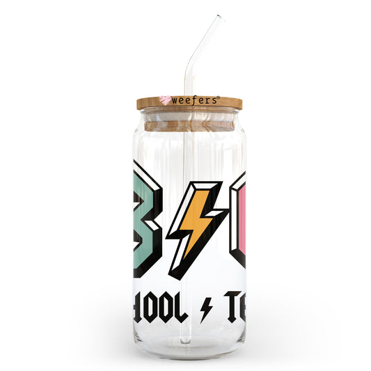 ABCD Preschool Teacher 20oz Libbey Glass Can UV DTF or Sublimation Wrap - Decal Transfer Weefers