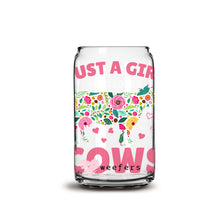 Load image into Gallery viewer, Just a Girl Who Loves Cows 16oz Libbey Glass Can UV-DTF or Sublimation Wrap - Decal

