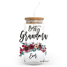 Load image into Gallery viewer, Best Grandma Ever Burgundy 20oz Libbey Glass Can UV-DTF or Sublimation Wrap - Decal
