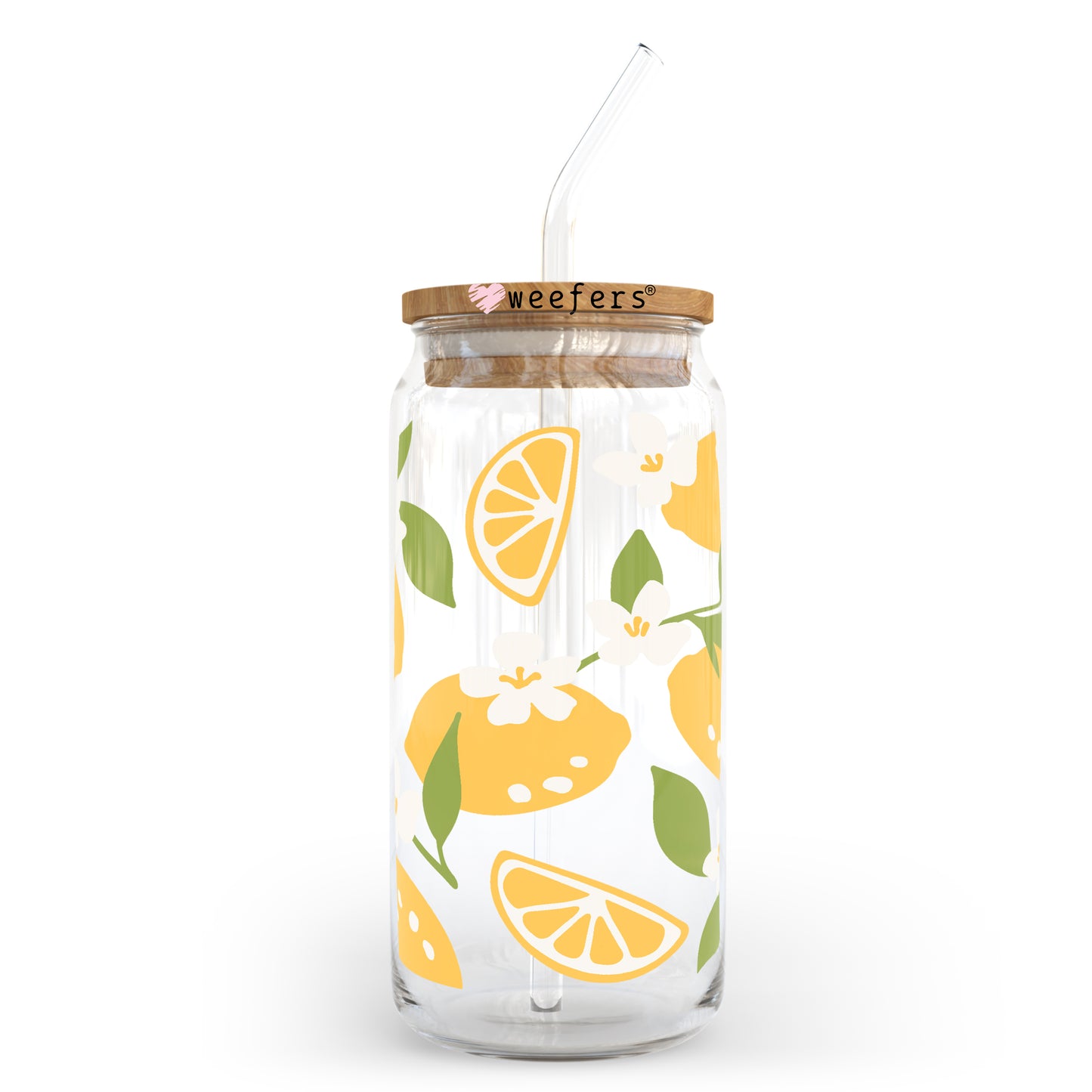 All About Lemons 20oz Libbey Glass Can UV DTF or Sublimation Wrap - Decal - Weefers