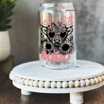 Just a Little Moody Bougie Cow 16oz Libbey Glass Can UV DTF or Sublimation Cup Wrap - Decal Transfer - Weefers