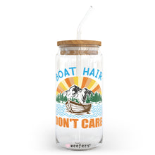 Load image into Gallery viewer, Boat Hair Don&#39;t Care 20oz Libbey Glass Can, 34oz Hip Sip, 40oz Tumbler UVDTF or Sublimation Decal Transfer
