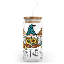 Load image into Gallery viewer, Gnomes Happy Fall Y&#39;all 20oz Libbey Glass Can, 34oz Hip Sip, 40oz Tumbler UVDTF or Sublimation Decal Transfer
