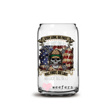 Load image into Gallery viewer, Stay Low Go Fast Veteran  16oz Libbey Glass Can UV-DTF or Sublimation Wrap - Decal
