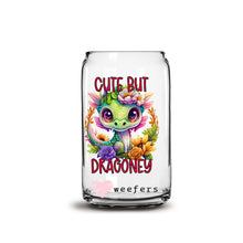 Load image into Gallery viewer, Cute but Dragonley 16oz Libbey Glass Can UV-DTF or Sublimation Wrap - Decal
