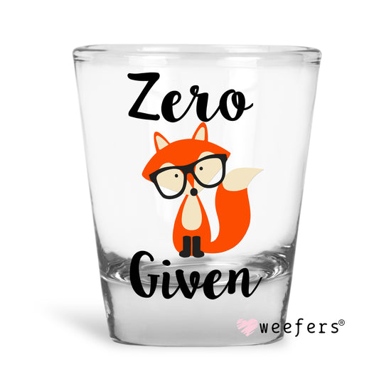 Zero Given Fox Shot Glass Short UV DTF or Sublimation Wrap - Decal - Weefers