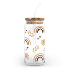 Load image into Gallery viewer, Boho Brown Rainbows 20oz Libbey Glass Can, 34oz Hip Sip, 40oz Tumbler UVDTF or Sublimation Decal Transfer
