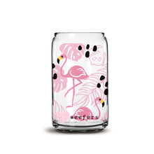 Load image into Gallery viewer, Pink Flamingo 16oz Libbey Glass Can UV-DTF or Sublimation Wrap - Decal

