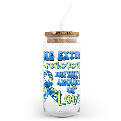 One Extra Chromosome Down Syndrome 20oz Libbey Glass Can UV DTF or Sublimation Wrap - Decal Transfer - Weefers