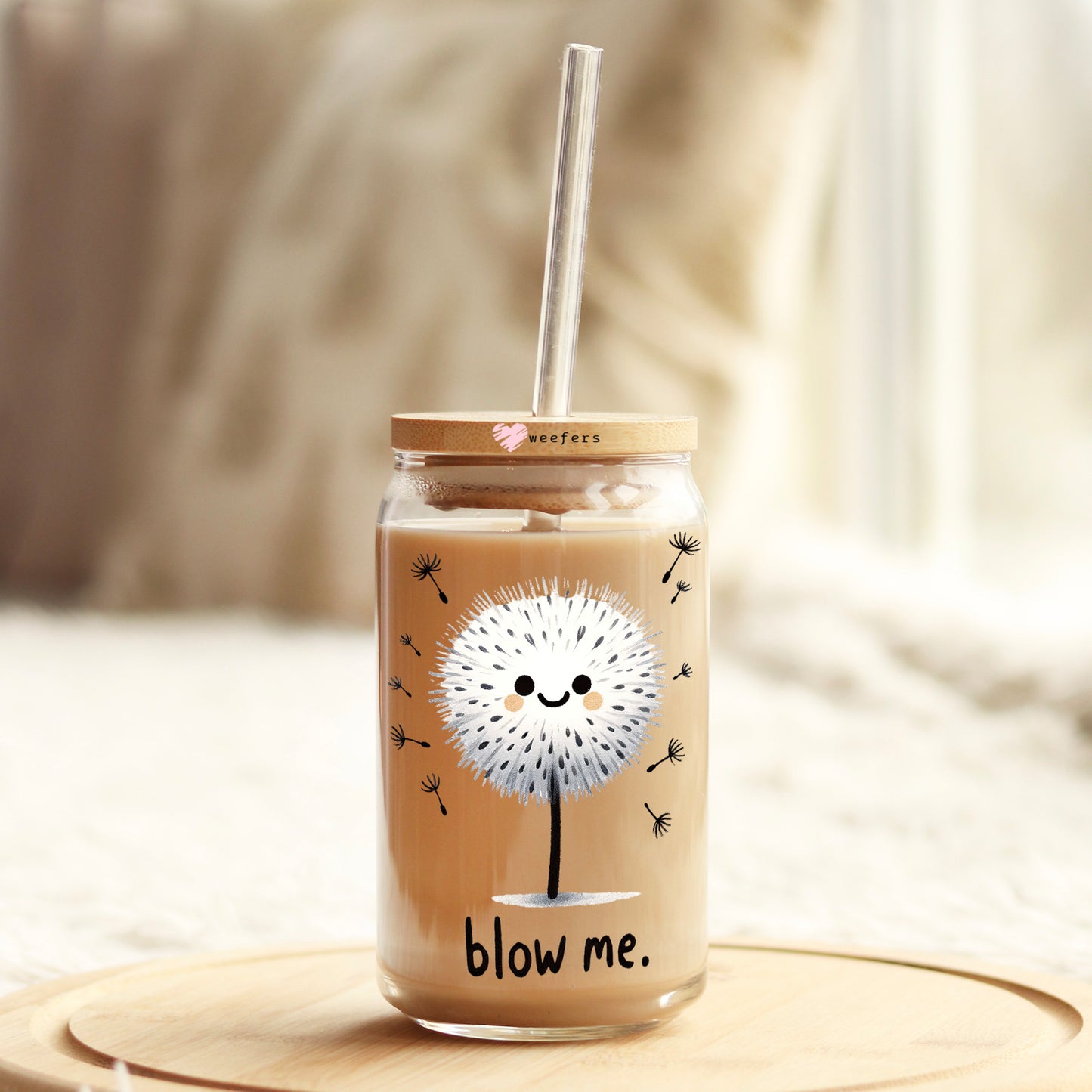 Blow Me 16oz Libbey Glass Can UV DTF or Sublimation Cup Wrap - Decal Transfer Weefers