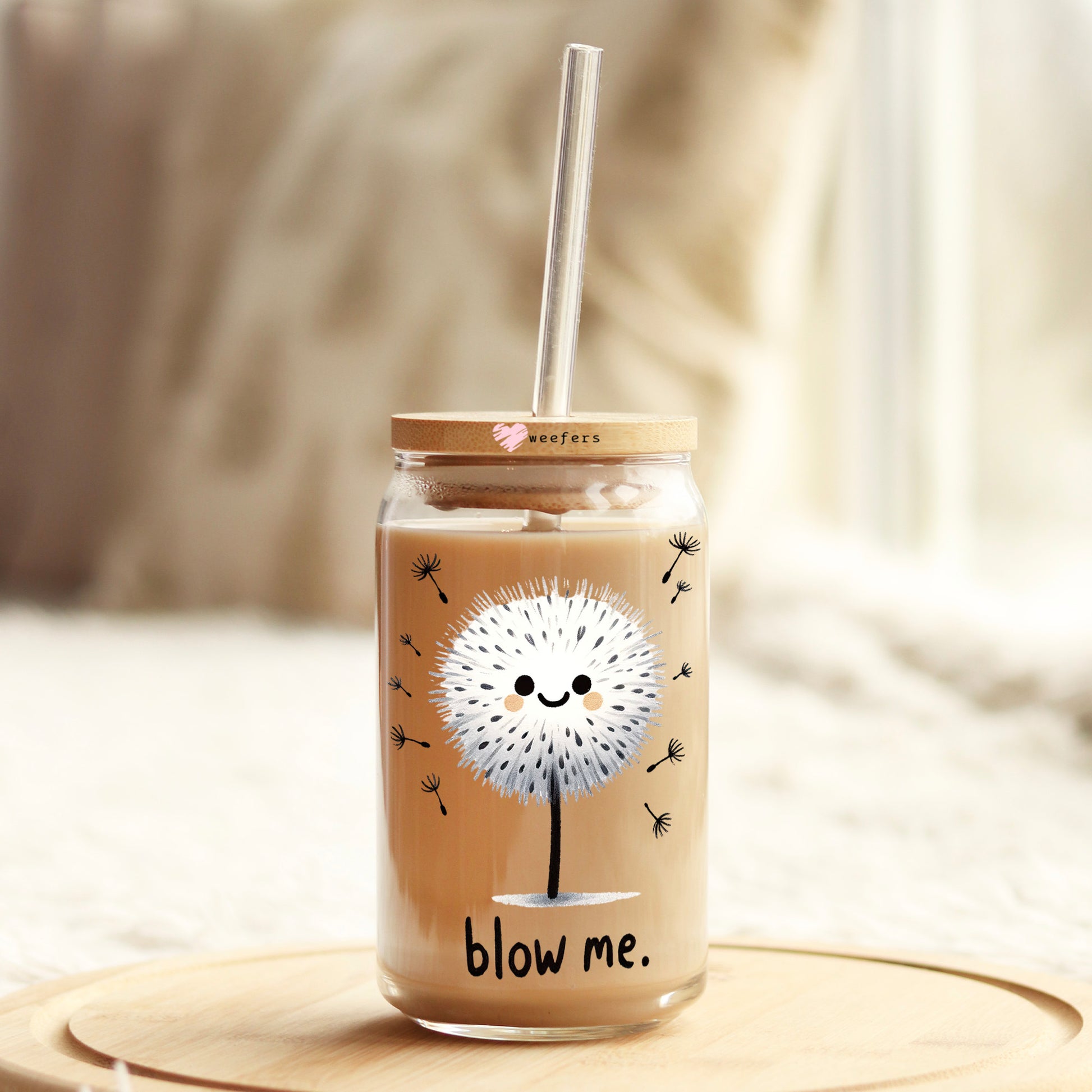 Blow Me 16oz Libbey Glass Can UV DTF or Sublimation Cup Wrap - Decal Transfer Weefers