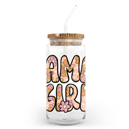 Mama's Girl Floral 20oz Libbey Glass Can UV DTF or Sublimation Wrap - Decal - Weefers