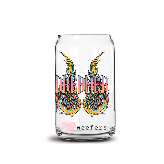 Dreamer 16oz Libbey Glass Can UV DTF or Sublimation Cup Wrap - Decal Transfer Weefers