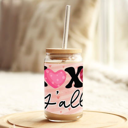 XOXO Y'all Valentine's Day 16oz Libbey Glass Can UV DTF or Sublimation Cup Wrap - Decal Transfer - Weefers