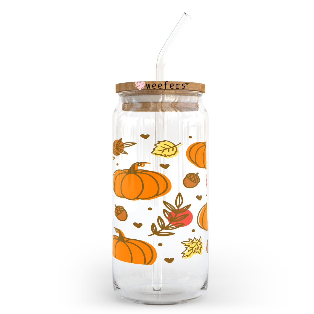 Fall Pumpkins 20oz Libbey Glass Can, 34oz Hip Sip, 40oz Tumbler UVDTF or Sublimation Decal Transfer