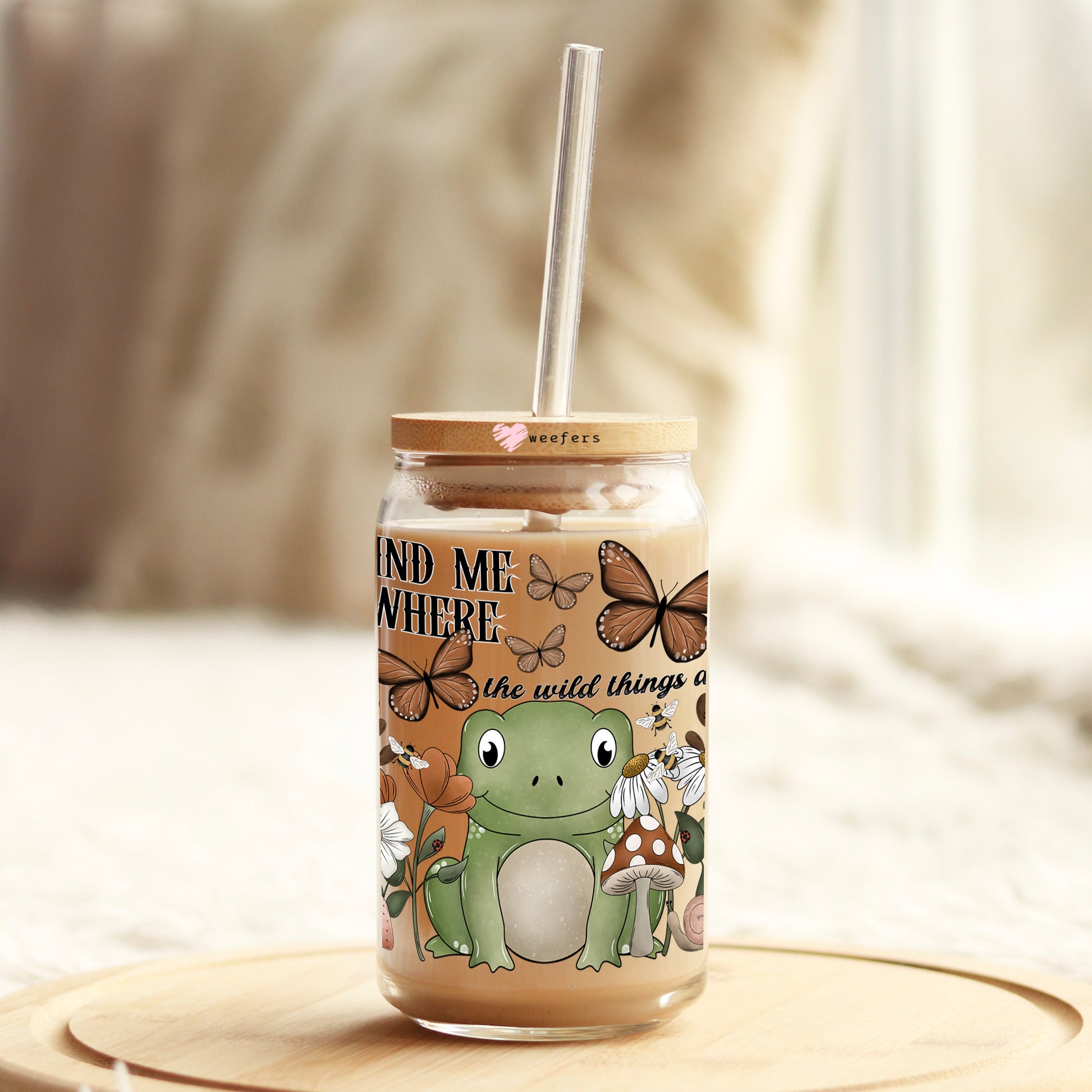 Find Me Where the Wild Things Are 16oz Libbey Glass Can UV DTF or Sublimation Cup Wrap - Decal Transfer - Weefers