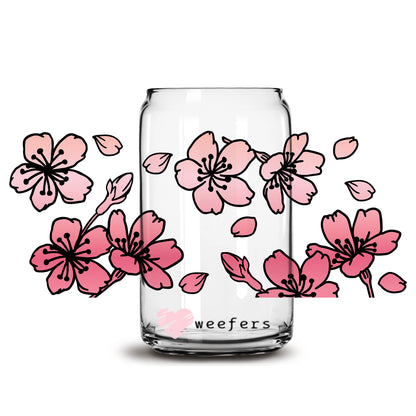 Blossom Pinks Libbey Glass Can Wrap UV DTF Sublimation Transfers - Weefers