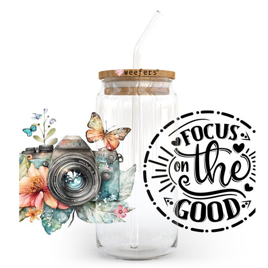 Focus on the Good Photographer 20oz Libbey Glass Can, 34oz Hip Sip, 40oz Tumbler UV DTF or Sublimation Decal Transfer - Weefers