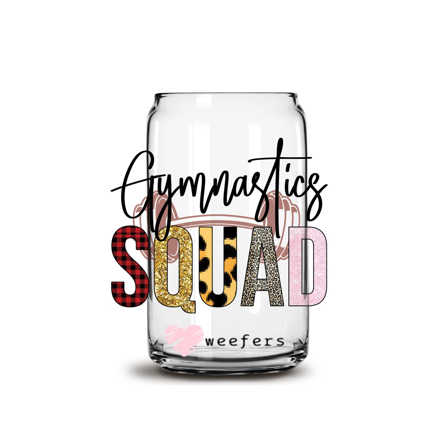 Gymnastics Squad 16oz Libbey Glass Can UV DTF or Sublimation Wrap - Decal - Weefers