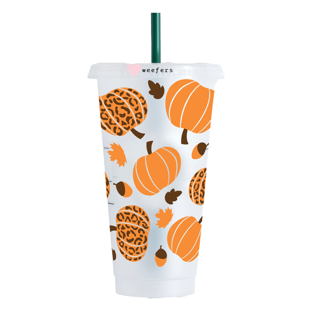 Leopard Pumpkins 24oz UV-DTF Cold Cup Wrap - Ready to apply Wrap - NO HOLE