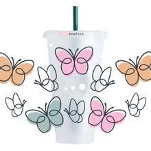 Load image into Gallery viewer, Boho Butterflies 24oz UV-DTF Cold Cup Wrap - Ready to apply Wrap - NO HOLE
