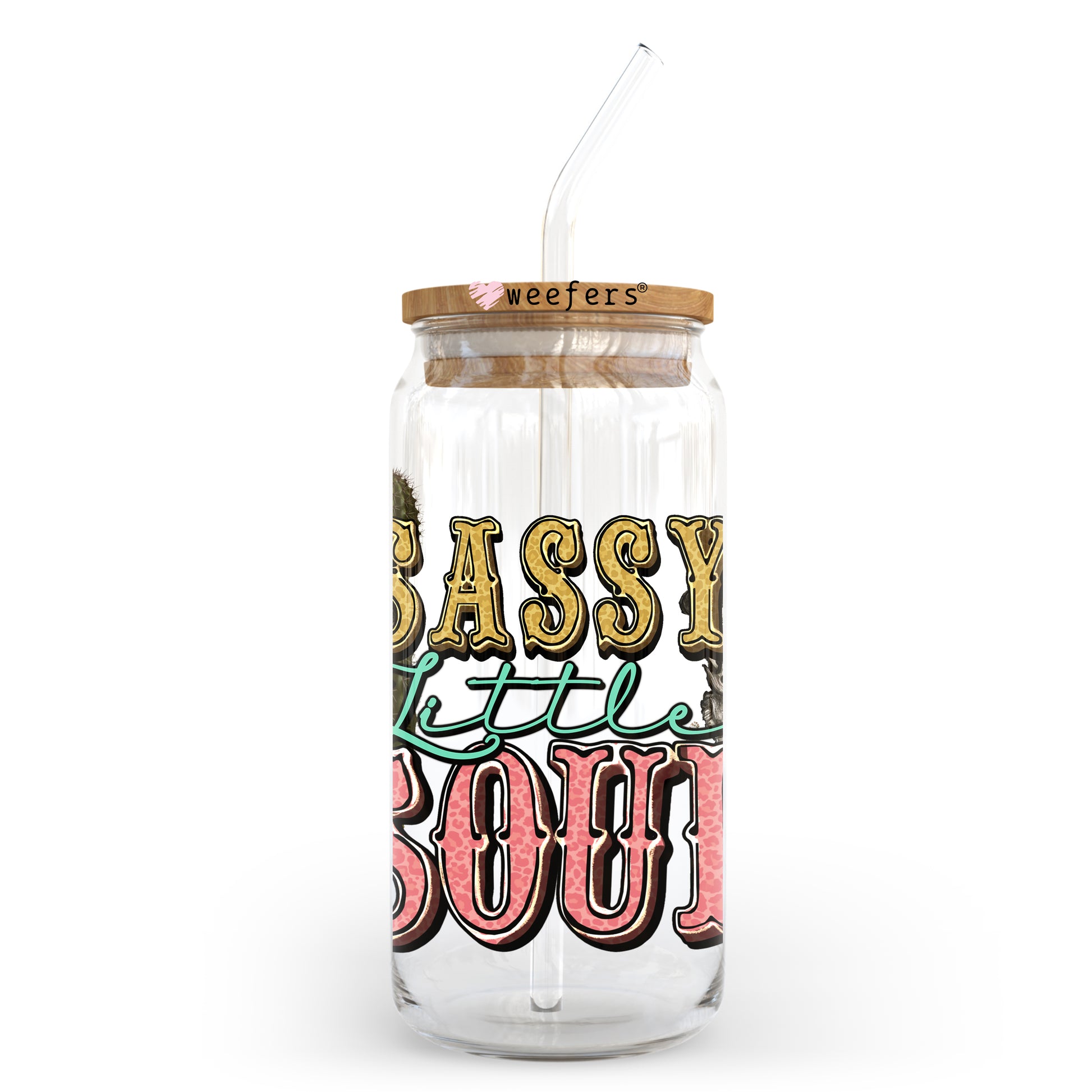 Sassy Little Soul 20oz Libbey Glass Can UV DTF or Sublimation Wrap - Decal Transfer - Weefers