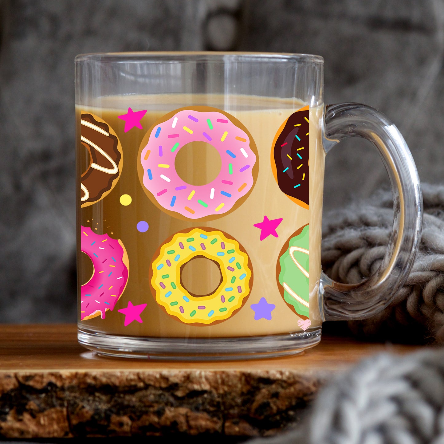 Donuts Donuts Donuts 11oz Coffee Mug UV DTF or Sublimation Wrap - Decal - Weefers