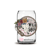 Load image into Gallery viewer, Wild Soul Cow Skull Retro 16oz Libbey Glass Can UV-DTF or Sublimation Wrap - Decal
