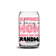 Load image into Gallery viewer, Happiness is Being a Grandma and a Great Grandma 16oz Libbey Glass Can UV-DTF or Sublimation Wrap - Decal
