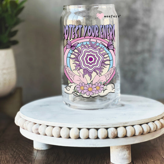 Protect Your Energy 16oz Libbey Glass Can UV DTF or Sublimation Cup Wrap - Decal Transfer Weefers