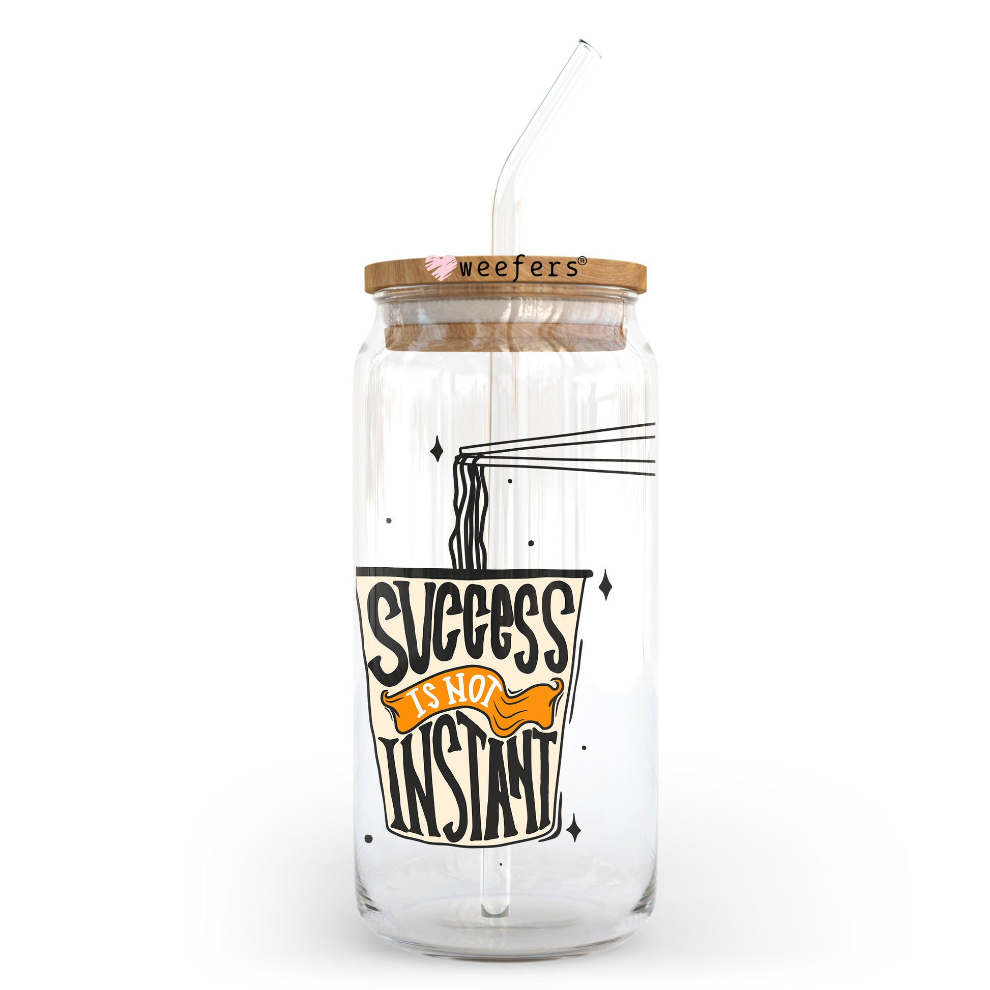 Success Isn't Instant 20oz Libbey Glass Can UV DTF or Sublimation Wrap - Decal Transfer - Weefers