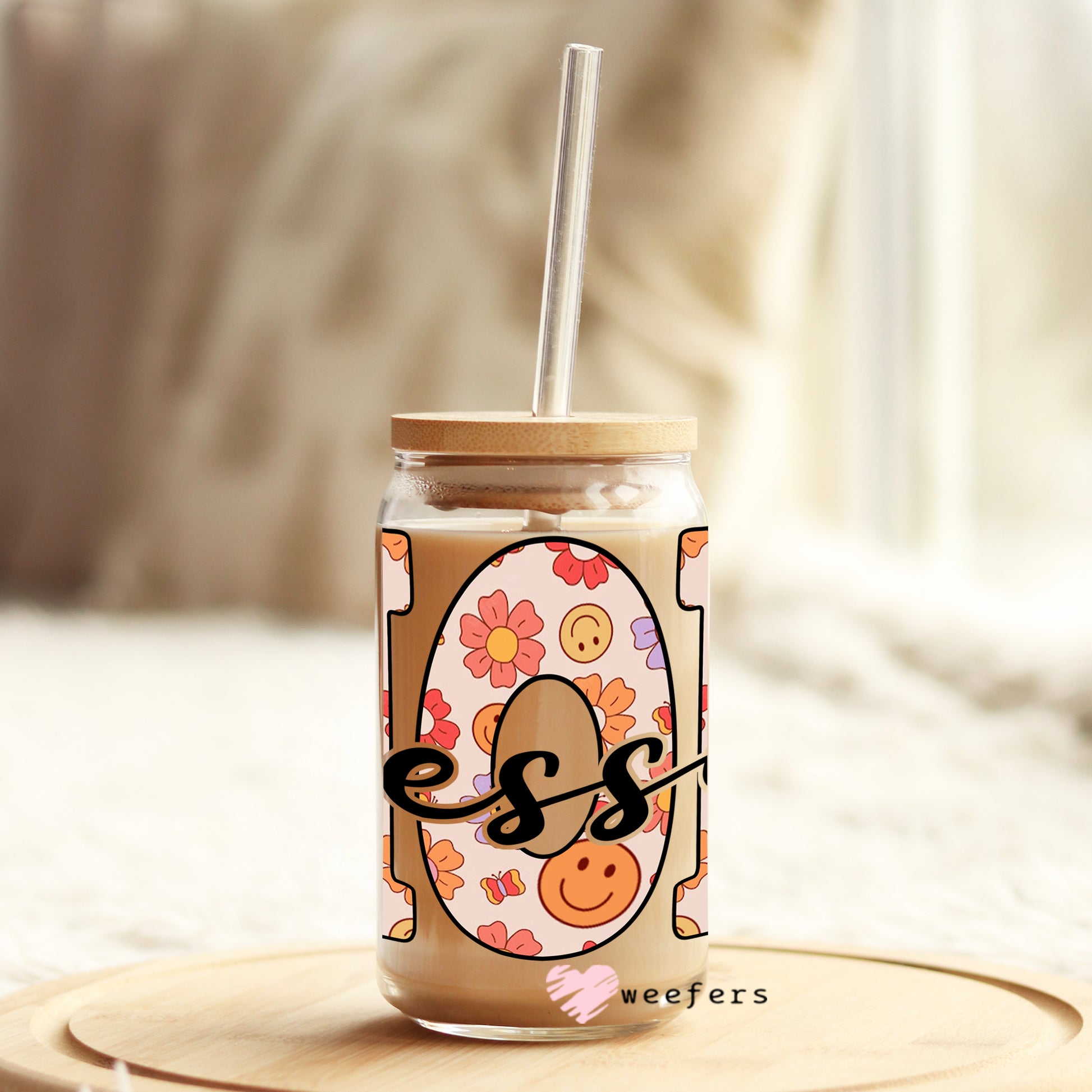 Mother's Day Blessed Mom 16oz Libbey Glass Can UV DTF or Sublimation Wrap - Decal - Weefers