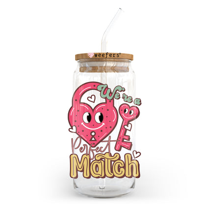 Perfect Match Valentine's Day 20oz Libbey Glass Can UV DTF or Sublimation Wrap - Decal - Weefers