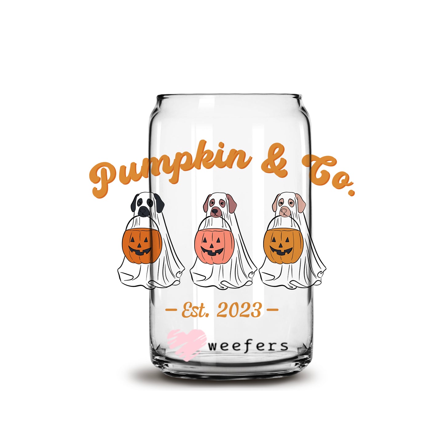 Pumpkin and Co Halloween 16oz Libbey Glass Can UV DTF or Sublimation Wrap - Decal - Weefers