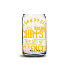 Load image into Gallery viewer, I Can Do All Things Through Christ Who Strengthens Me 16oz Libbey Glass Can UV-DTF or Sublimation Wrap - Decal
