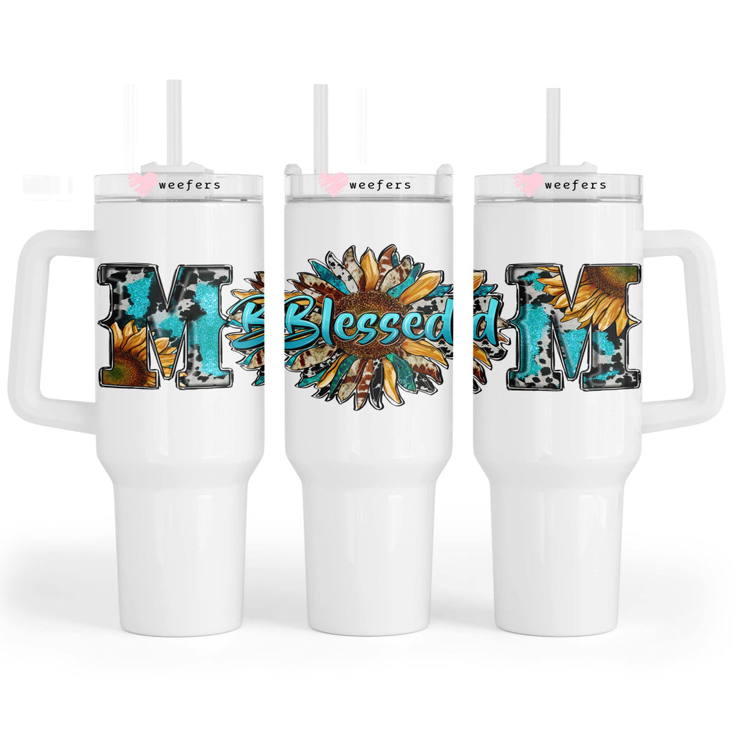 Western Blessed Mom 40oz Tumbler UV-DTF or Sublimation Wrap - Decal