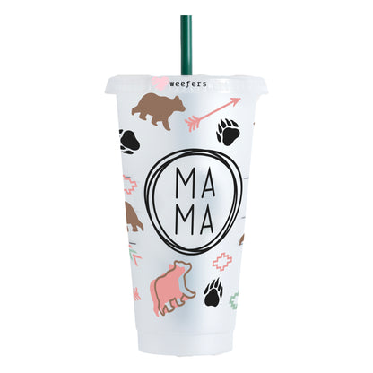 Mama Bear NO HOLE 24oz Cold Cup UV DTF Wrap - Ready to apply Wrap - Weefers