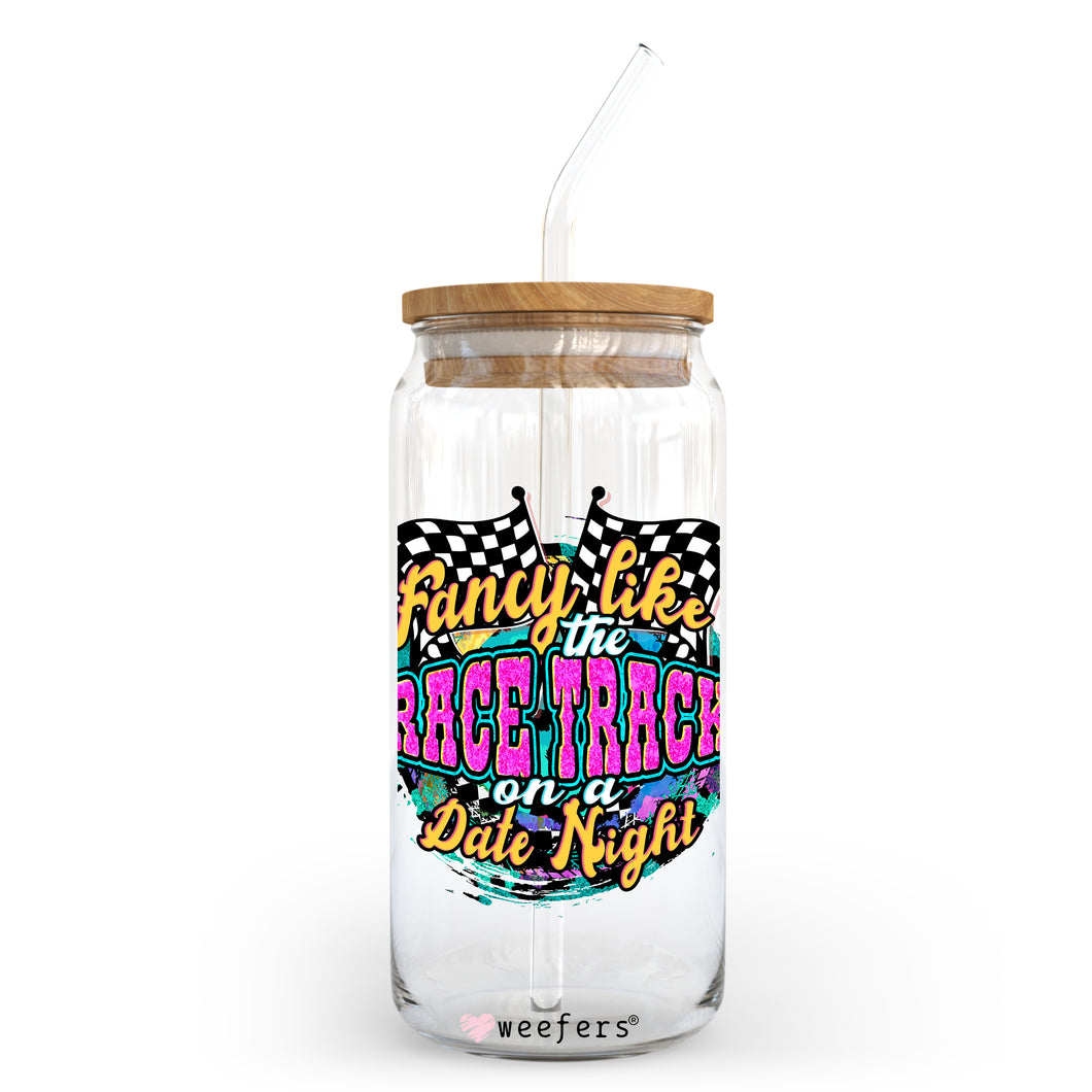 Fancy like a date night on a race track 20oz Libbey Glass Can UV-DTF or Sublimation Wrap - Decal