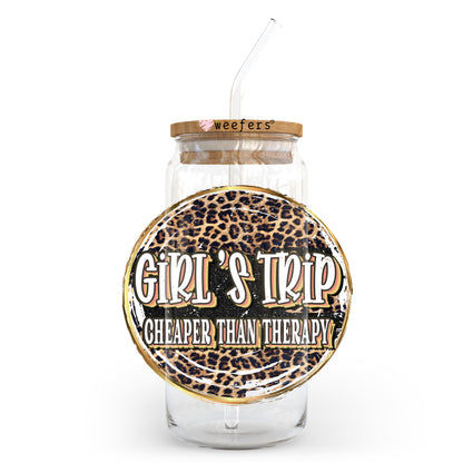 Girls Trip Cheaper Than Therapy 20oz Libbey Glass Can UV DTF or Sublimation Wrap - Decal - Weefers