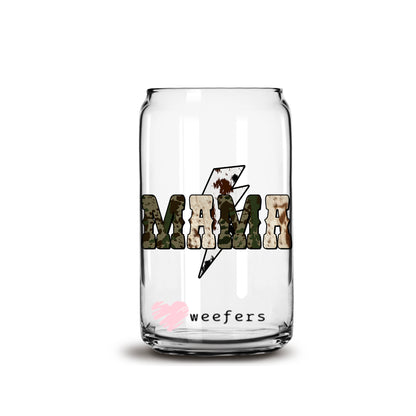 Mama Lightening Bolt 16oz Libbey Glass Can UV DTF or Sublimation Wrap - Decal - Weefers