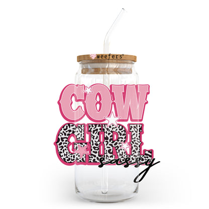 Cow Girl Sassy 20oz Libbey Glass Can UV DTF or Sublimation Wrap - Decal Transfer - Weefers