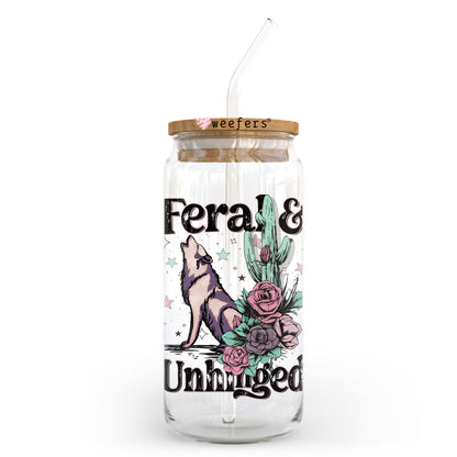 Feral and Unhinged 20oz Libbey Glass Can UV DTF or Sublimation Wrap - Decal Transfer - Weefers