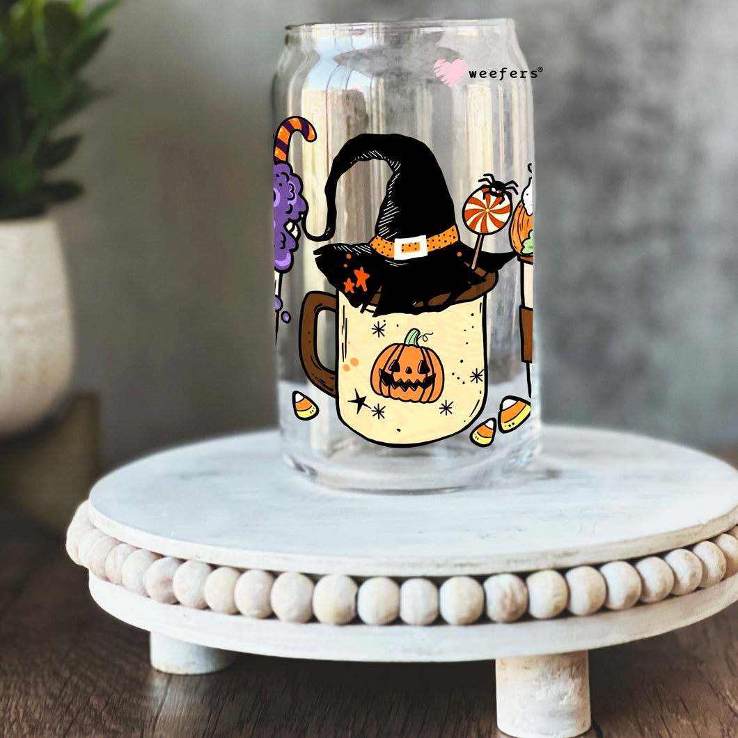 Halloween Coffee Latte 16oz Libbey Glass Can UV-DTF or Sublimation Wrap - Decal